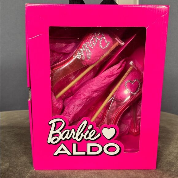 Barbie x ALDO Barbiestessy Collection Pink Translucent Pointed Toe Pumps 7.5 NEW - Picture 2 of 15